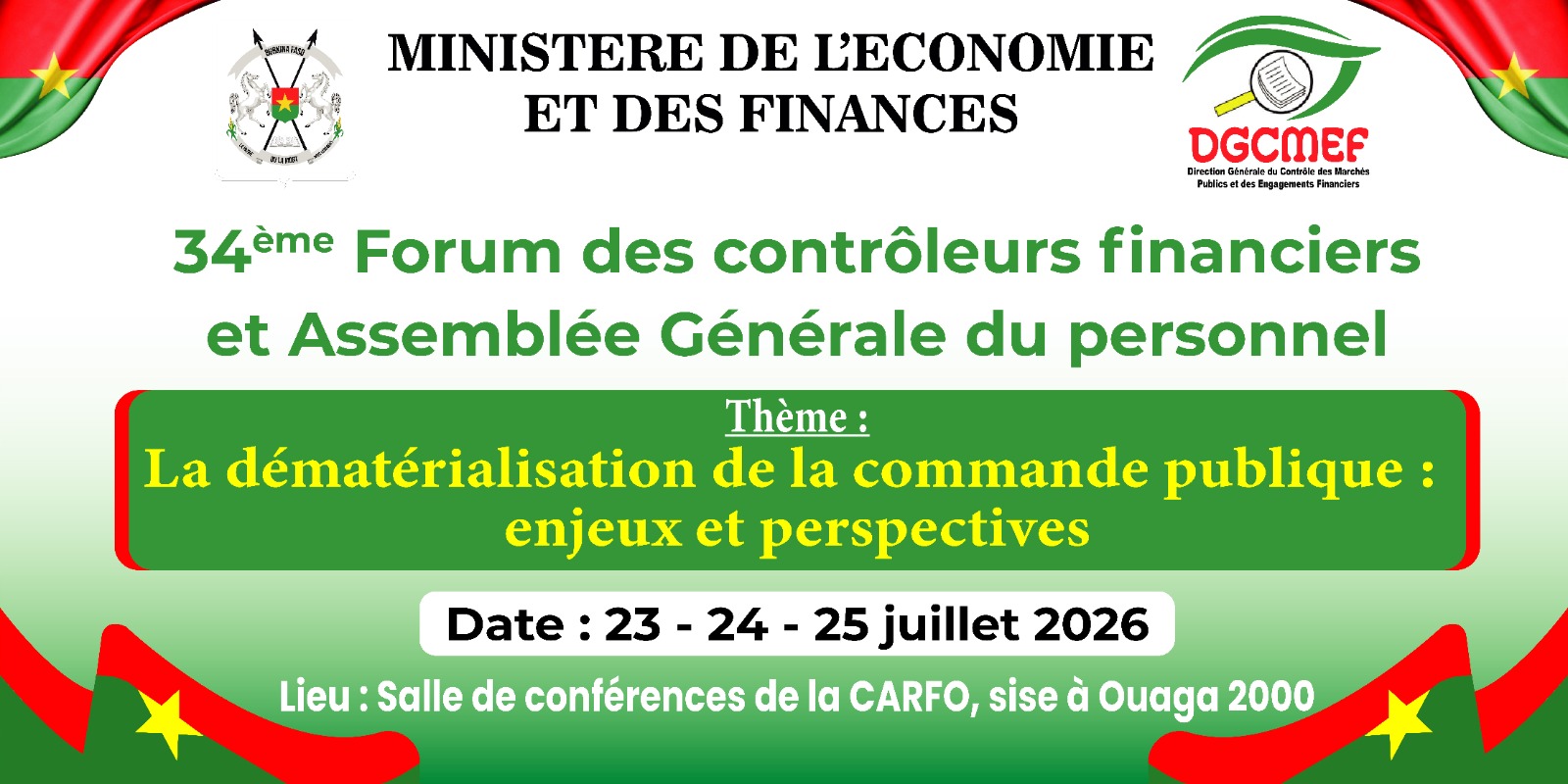34ème Forum des contrôleurs financiers et Assemblée Générale du personnel