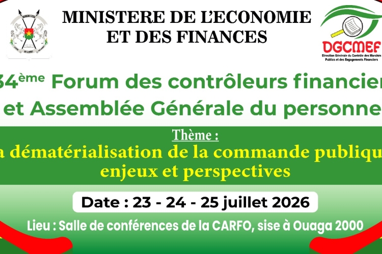 34ème Forum des contrôleurs financiers et Assemblée Générale du personnel